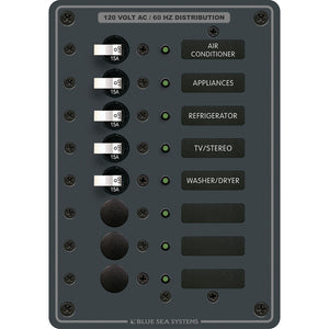 Blue Sea 8059 AC 8 Position Toggle Circuit Breaker Panel [8059] - BuoyMart.com  Electrical Panels Blue Sea Systems