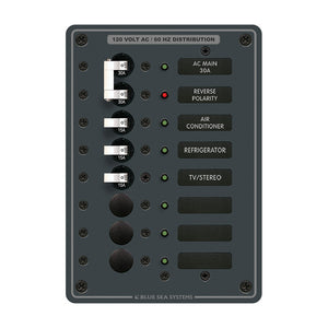 Blue Sea 8027 AC Main +6 Position Breaker Panel - White Switches [8027] - BuoyMart.com  Electrical Panels Blue Sea Systems