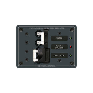 Blue Sea 8032 AC Toggle Source Selector 120V AC - 30AMP - White Switches [8032] - BuoyMart.com  Electrical Panels Blue Sea Systems