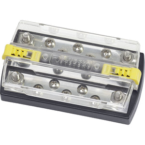 Blue Sea 2722 DualBus Plus 1/4" Stud, 5 x 10-32 Screw Terminal [2722] - BuoyMart.com  Busbars, Connectors & Insulators Blue Sea Systems