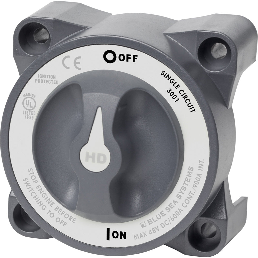 Blue Sea 3001 HD-Series Battery Switch Single Circuit ON/OFF w/AFD [3001] - BuoyMart.com  Battery Management Blue Sea Systems