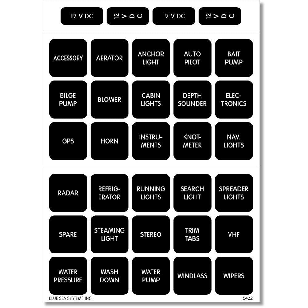 Blue Sea 4215 Square Format Label Set - 30 [4215] - BuoyMart.com  Switches & Accessories Blue Sea Systems