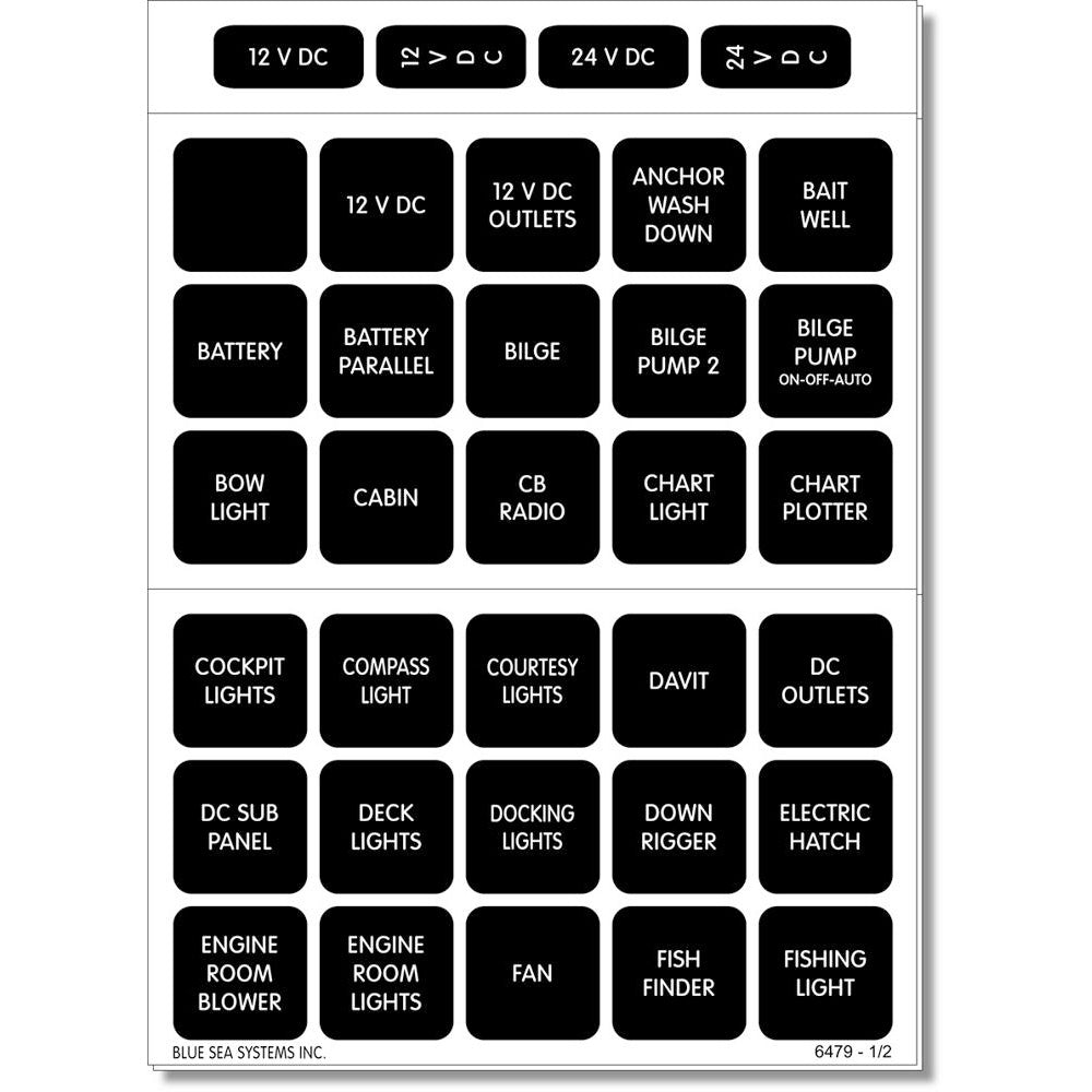 Blue Sea 4216 Square Format Label Set - 60 [4216] - BuoyMart.com  Switches & Accessories Blue Sea Systems