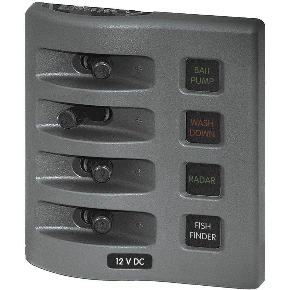 Blue Sea 4304 WeatherDeck Water Resistant Fuse Panel - 4 Position - Grey [4304] - BuoyMart.com  Electrical Panels Blue Sea Systems