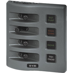Blue Sea 4304 WeatherDeck Water Resistant Fuse Panel - 4 Position - Grey [4304] - BuoyMart.com  Electrical Panels Blue Sea Systems