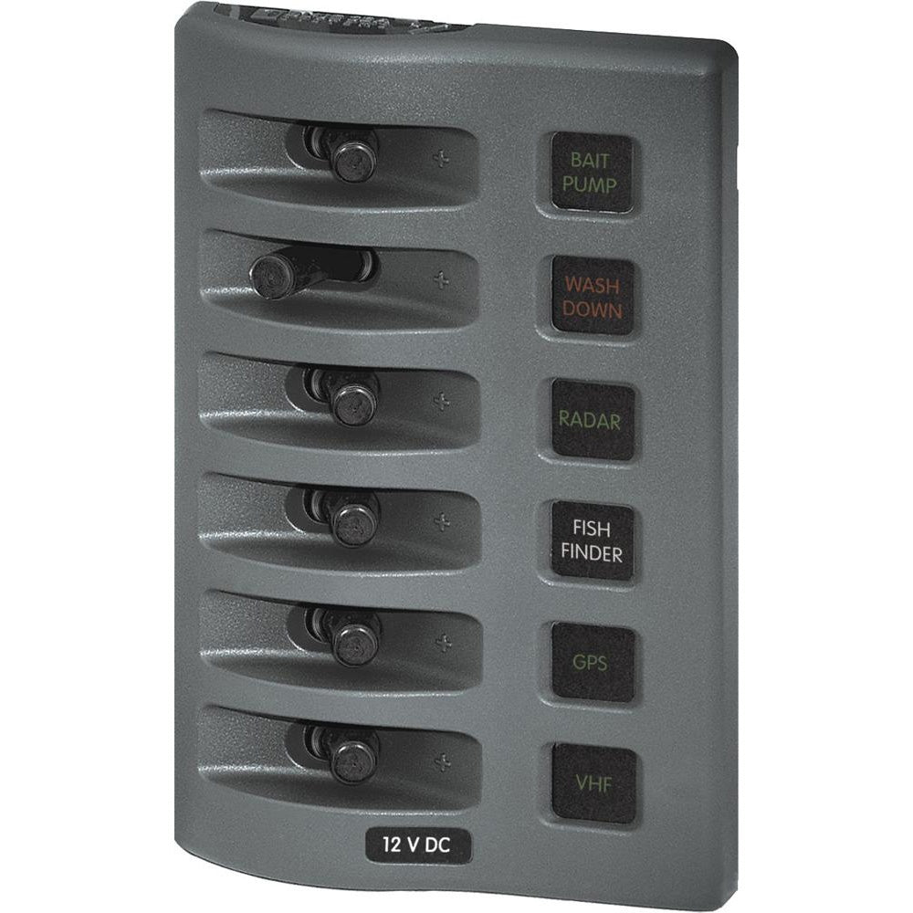 Blue Sea 4306 WeatherDeck Water Resistant Fuse Panel - 6 Position - Grey [4306] - BuoyMart.com  Electrical Panels Blue Sea Systems