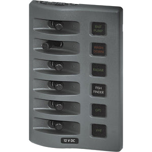 Blue Sea 4306 WeatherDeck Water Resistant Fuse Panel - 6 Position - Grey [4306] - BuoyMart.com  Electrical Panels Blue Sea Systems