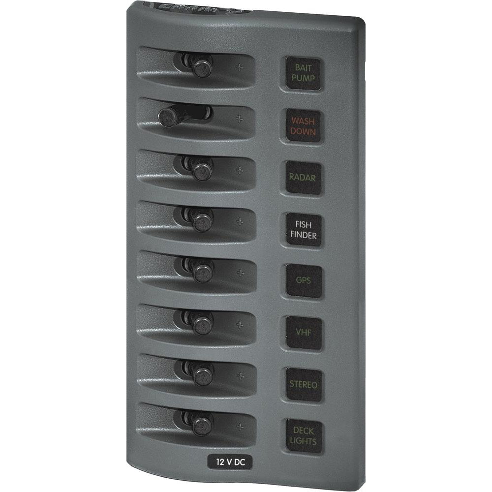 Blue Sea 4308 WeatherDeck Water Resistant Fuse Panel - 8 Position - Grey [4308] - BuoyMart.com  Electrical Panels Blue Sea Systems