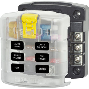 Blue Sea 5028 ST Blade Fuse Block w/ Cover - 6 Circuit without Negative Bus [5028] - BuoyMart.com  Circuit Breakers Blue Sea Systems