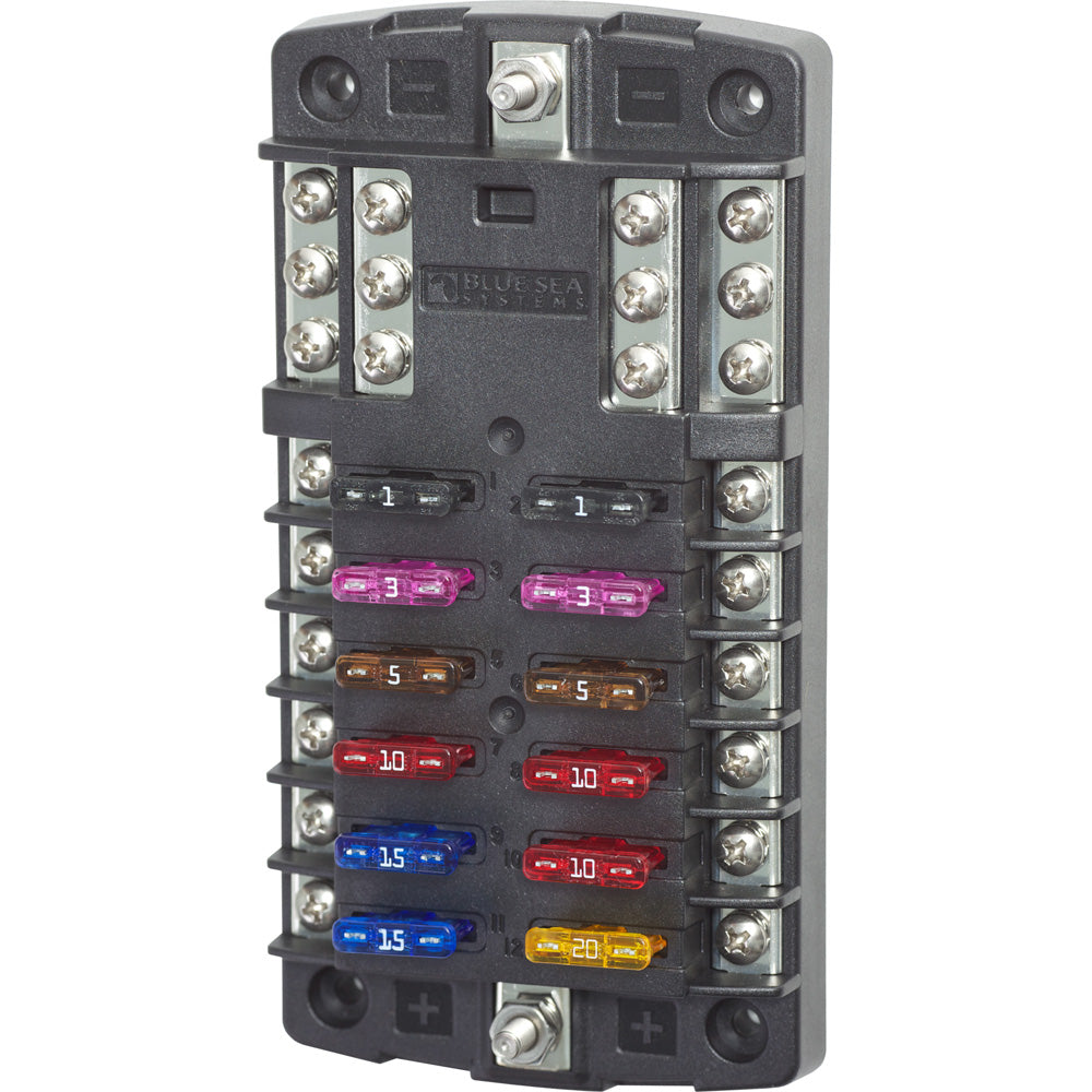 Blue Sea 5031 ST Blade Fuse Block w/o Cover - 12 Circuit w/Negative Bus [5031] - BuoyMart.com  Fuse Blocks & Fuses Blue Sea Systems