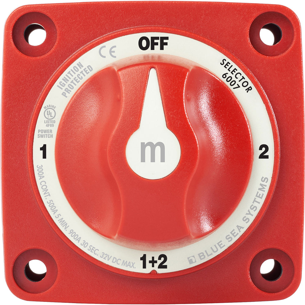 Blue Sea 6007 m-Series (Mini) Battery Switch Selector Four Position Red [6007] - BuoyMart.com  Battery Management Blue Sea Systems