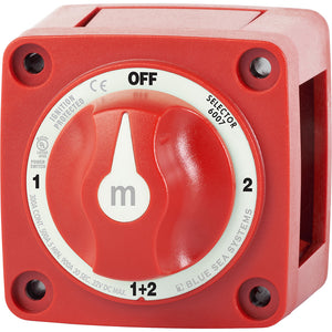 Blue Sea 6007 m-Series (Mini) Battery Switch Selector Four Position Red [6007] - BuoyMart.com  Battery Management Blue Sea Systems