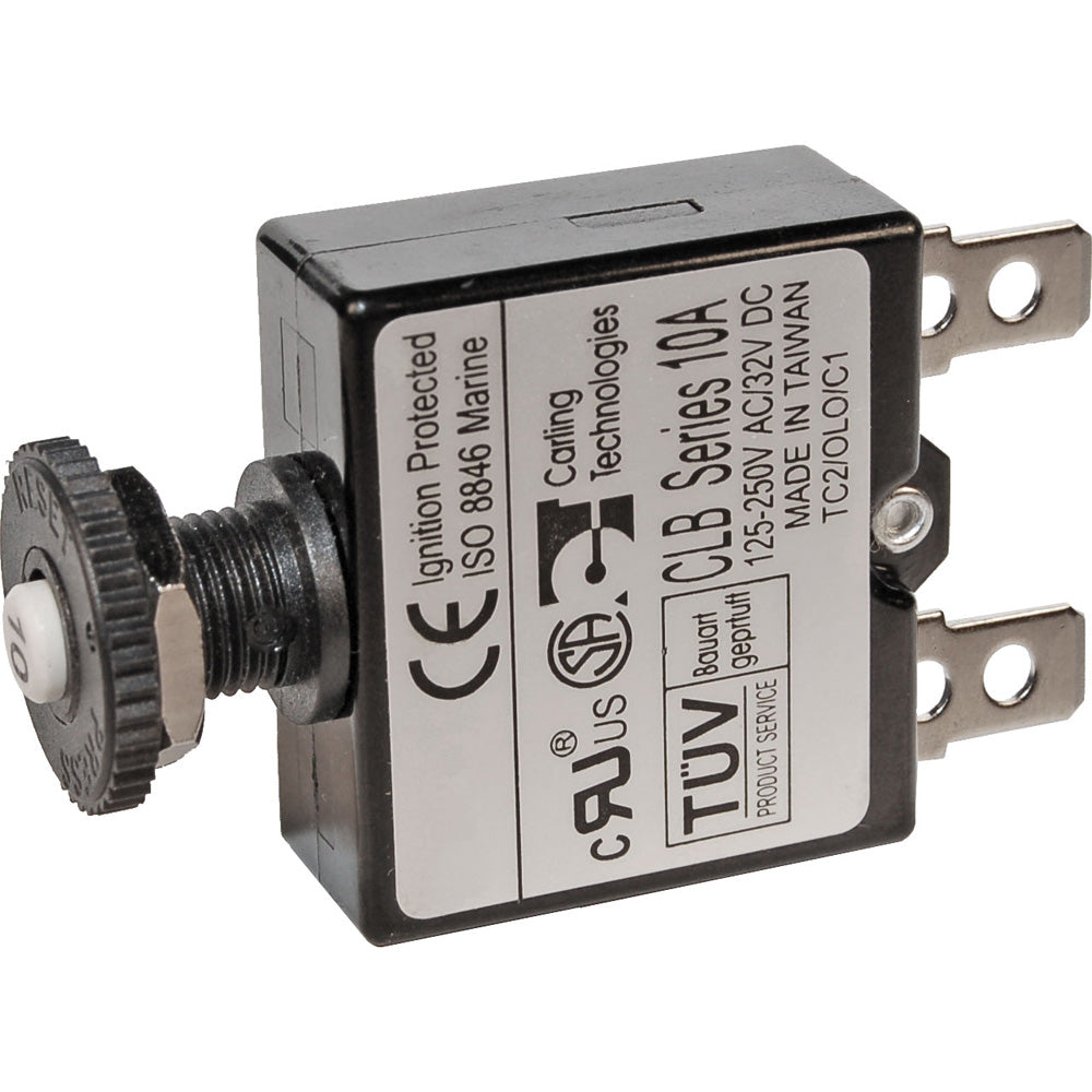 Blue Sea 7054 10A Push Button Thermal with Quick Connect Terminals [7054] - BuoyMart.com  Circuit Breakers Blue Sea Systems