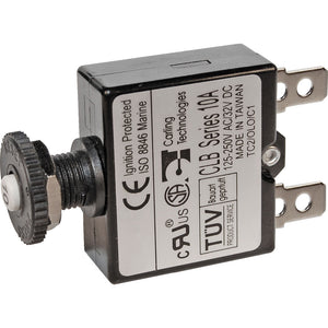 Blue Sea 7054 10A Push Button Thermal with Quick Connect Terminals [7054] - BuoyMart.com  Circuit Breakers Blue Sea Systems