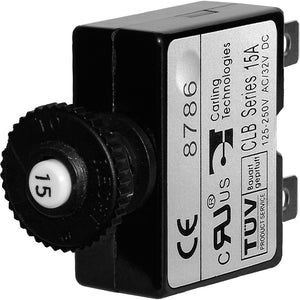 Blue Sea 7056 15A Push Button Thermal with Quick Connect Terminals [7056] - BuoyMart.com  Circuit Breakers Blue Sea Systems