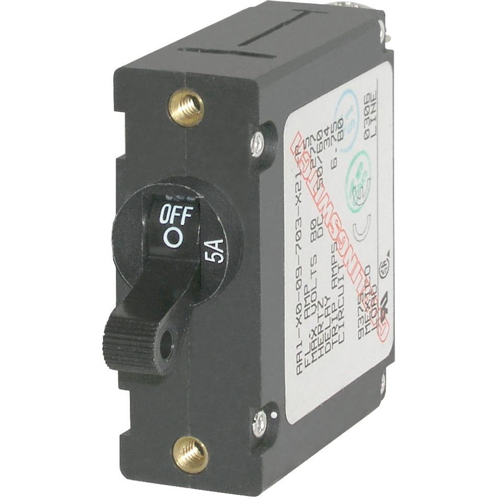 Blue Sea 7200 AC / DC Single Pole Magnetic World Circuit Breaker  -  5 Amp [7200] - BuoyMart.com  Circuit Breakers Blue Sea Systems