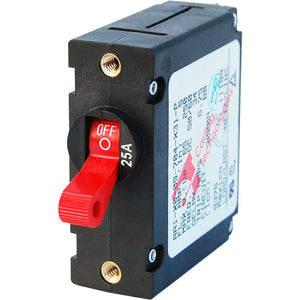 Blue Sea 7217 AC / DC Single Pole Magnetic World Circuit Breaker  -  25 Amp Red [7217] - BuoyMart.com  Circuit Breakers Blue Sea Systems