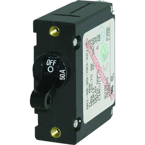 Blue Sea 7228 AC / DC Single Pole Magnetic World Circuit Breaker  -  50 Amp [7228] - BuoyMart.com  Circuit Breakers Blue Sea Systems