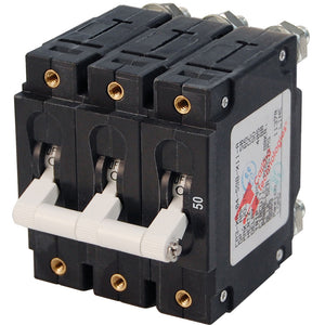 Blue Sea 7287 C-Series Triple Pole Circuit Breaker - 50A [7287] - BuoyMart.com  Circuit Breakers Blue Sea Systems