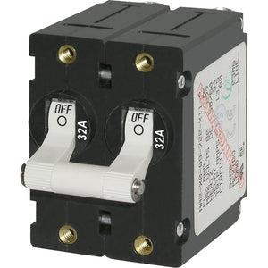 Blue Sea 7295 A-Series Double Pole Toggle - 32A - White [7295] - BuoyMart.com  Circuit Breakers Blue Sea Systems