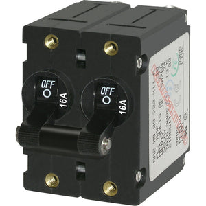 Blue Sea 7348 A-Series Double Pole Toggle - 16A - Black [7348] - BuoyMart.com  Circuit Breakers Blue Sea Systems