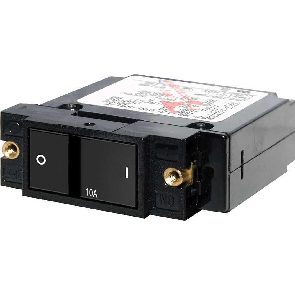 Blue Sea 7402 Single Pole Small Case 2" Flat Rocker Circuit Breaker  -  10 Amp [7402] - BuoyMart.com  Circuit Breakers Blue Sea Systems