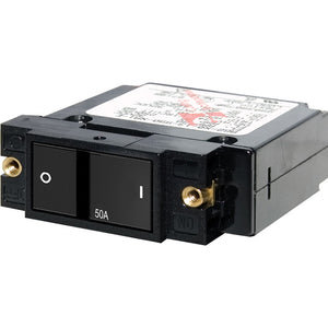 Blue Sea 7408 Single Pole Small Case 2" Flat Rocker Circuit Breaker - 50 Amp [7408] - BuoyMart.com  Circuit Breakers Blue Sea Systems