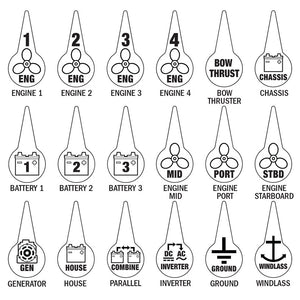Blue Sea 7902 Icon Circuit Identification Label Kit for Battery Switches [7902] - BuoyMart.com  Battery Management Blue Sea Systems