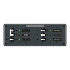 Blue Sea 8099 AC Main +4 Positions Toggle Circuit Breaker Panel  (White Switches) [8099] - BuoyMart.com  Electrical Panels Blue Sea Systems