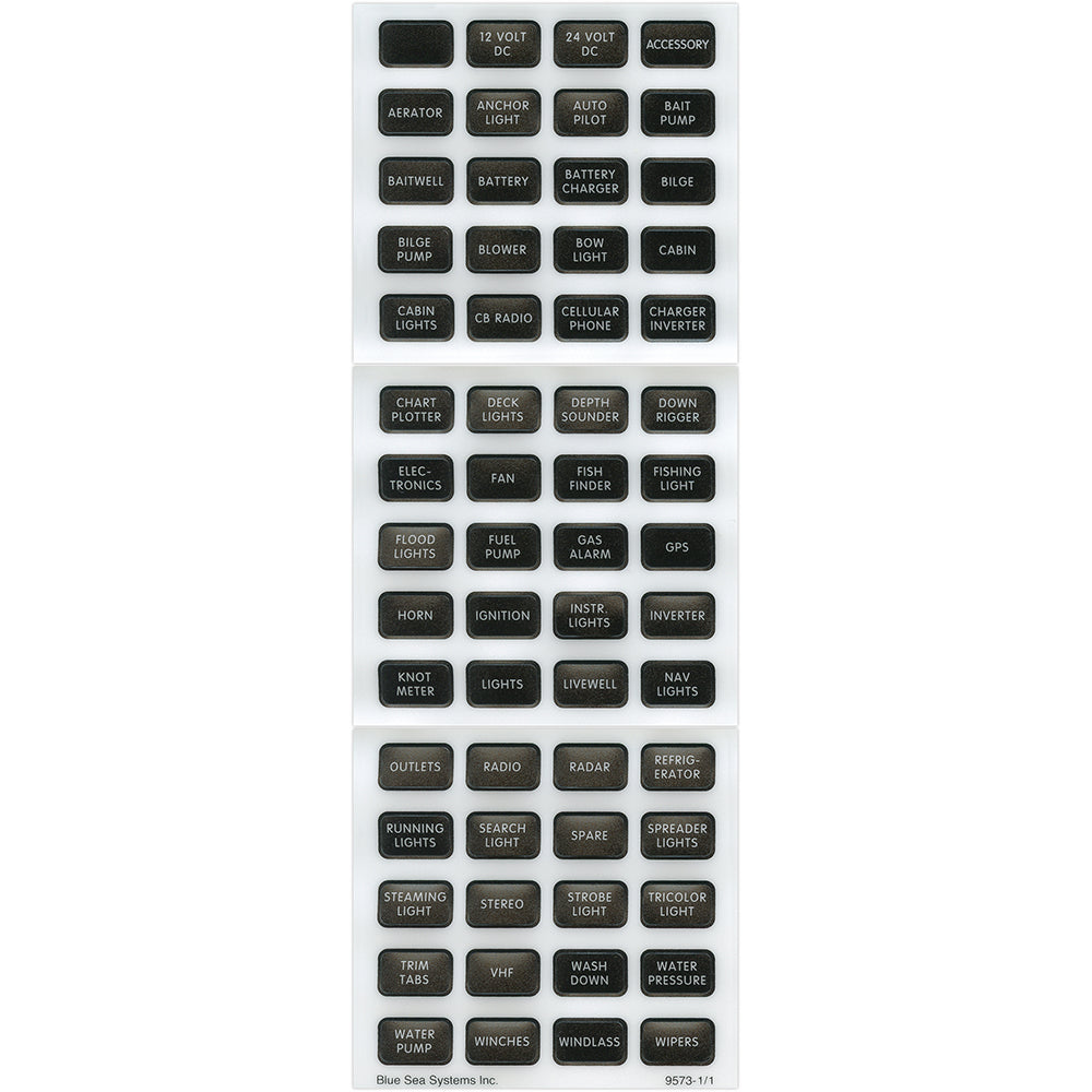 Blue Sea 8214 Black Small Format Label Kit - 60 Labels [8214] - BuoyMart.com  Switches & Accessories Blue Sea Systems