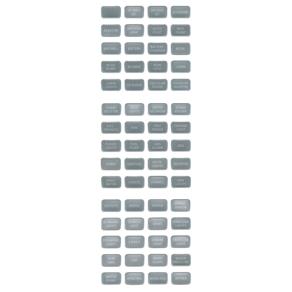 Blue Sea 8217 Grey Small Format Label Kit - 60 Labels [8217] - BuoyMart.com  Switches & Accessories Blue Sea Systems