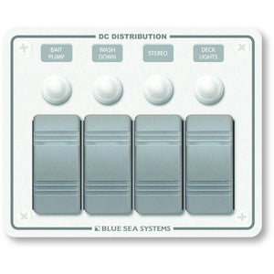 Blue Sea 8272 Water Resistant Panel - 4 Position - White - Horizontal Mount [8272] - BuoyMart.com  Electrical Panels Blue Sea Systems