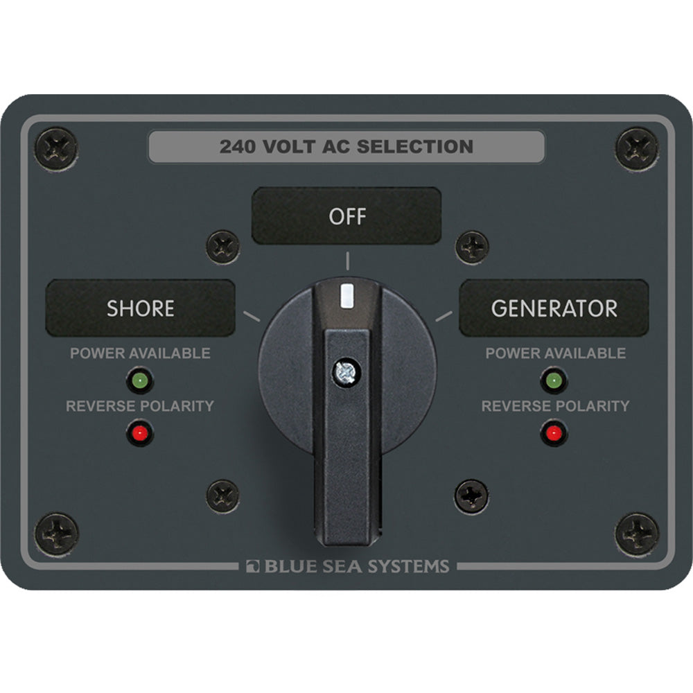 Blue Sea 8363 AC Rotary Switch Panel 65 Ampere 2 Positions + OFF, 3 Pole [8363] - BuoyMart.com  Electrical Panels Blue Sea Systems