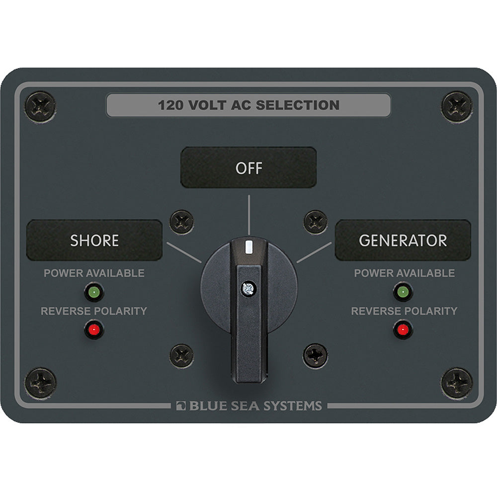 Blue Sea 8367 AC Rotary Switch Panel 30 Ampere 2 Positions + OFF, 2 Pole [8367] - BuoyMart.com  Electrical Panels Blue Sea Systems