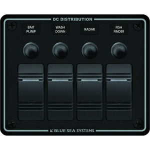 Blue Sea 8372 Water Resistant 4 Position - Black - Horizontal Mount Panel [8372] - BuoyMart.com  Electrical Panels Blue Sea Systems