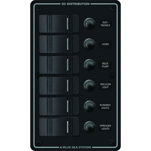 Blue Sea 8373 Water Resistant 6 Position - Black - Vertical Mount Panel [8373] - BuoyMart.com  Electrical Panels Blue Sea Systems