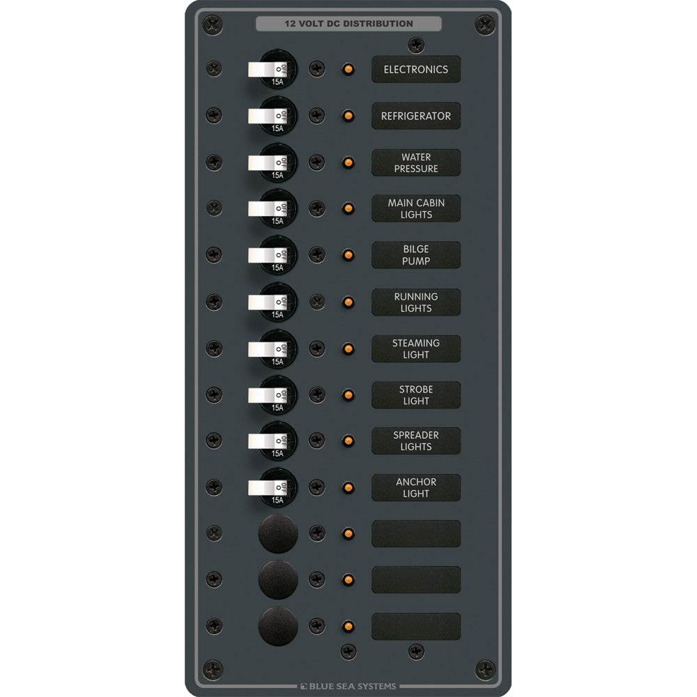 Blue Sea 8376 Panel DC 13 Position Vertical [8376] - BuoyMart.com  Electrical Panels Blue Sea Systems