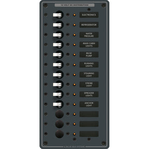 Blue Sea 8376 Panel DC 13 Position Vertical [8376] - BuoyMart.com  Electrical Panels Blue Sea Systems