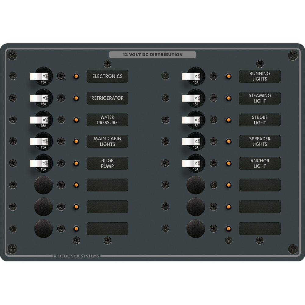 Blue Sea 8377 Panel DC 16 Position [8377] - BuoyMart.com  Electrical Panels Blue Sea Systems
