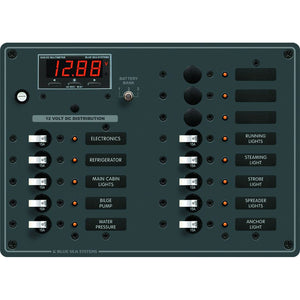 Blue Sea 8403 DC Panel 13 Position w/ Multimeter [8403] - BuoyMart.com  Electrical Panels Blue Sea Systems