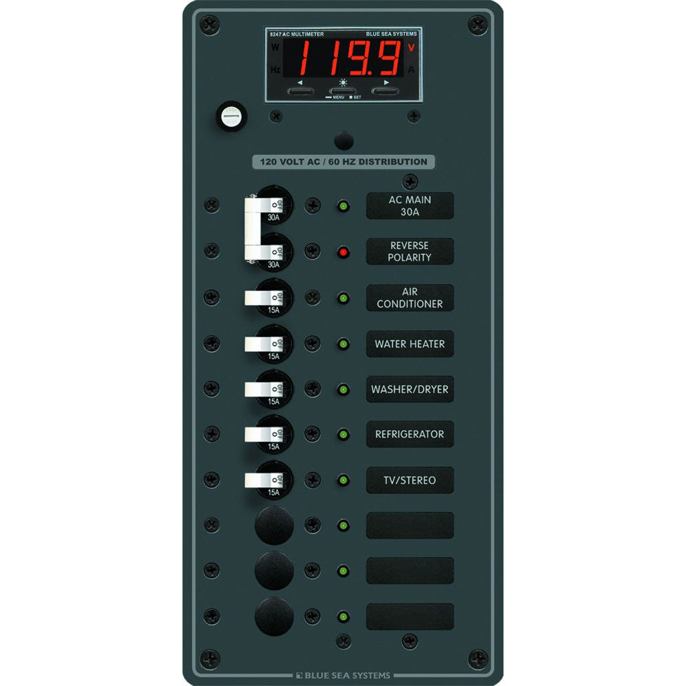 Blue Sea 8406 AC Main + 8 Positions [8406] - BuoyMart.com  Electrical Panels Blue Sea Systems
