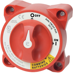 Blue Sea 5511E e-Series Dual Circuit Plus Battery Switch [5511E] - BuoyMart.com  Battery Management Blue Sea Systems