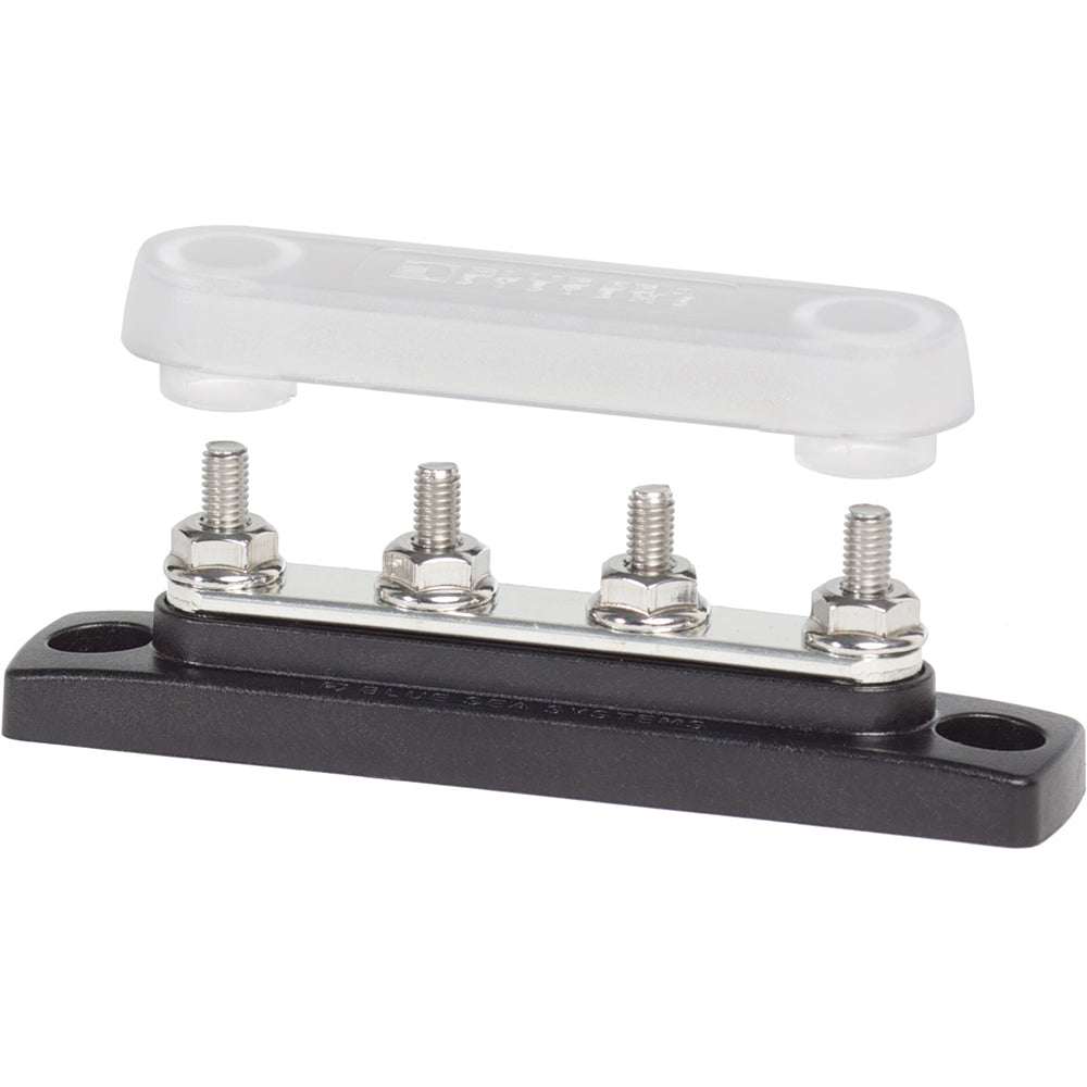 Blue Sea 2315 MiniBus 100 Ampere Common BusBar 4 x 10-32 Stud Terminal with Cover [2315] - BuoyMart.com  Busbars, Connectors & Insulators Blue Sea Systems