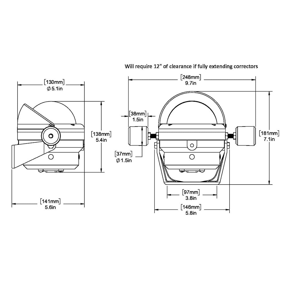 Ritchie HB-845 Helmsman Steel Boat Compass - Bracket Mount - Black [HB-845] - BuoyMart.com  Compasses Ritchie