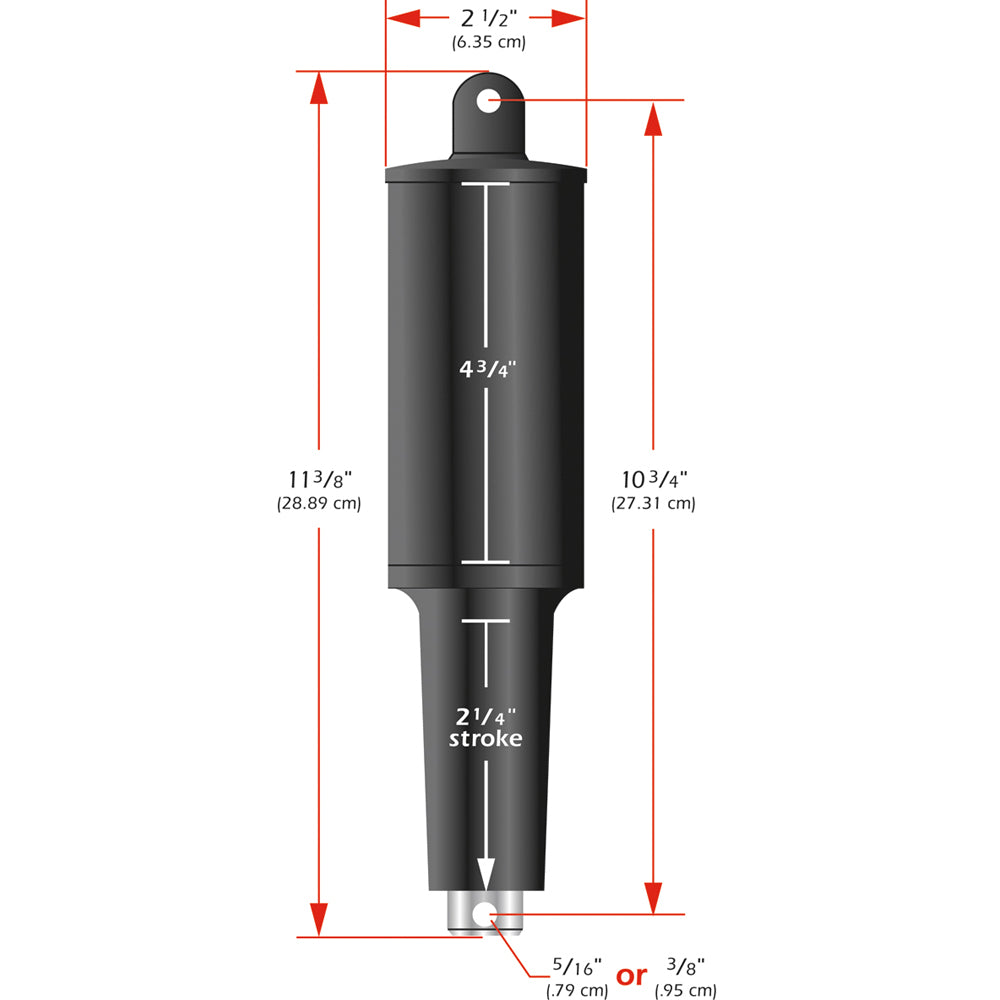 Lenco 101XD Extreme Duty Actuator - 12V - 2 1/4" Stroke - 3/8" Hardware [15056-001] - BuoyMart.com  Trim Tab Accessories Lenco Marine