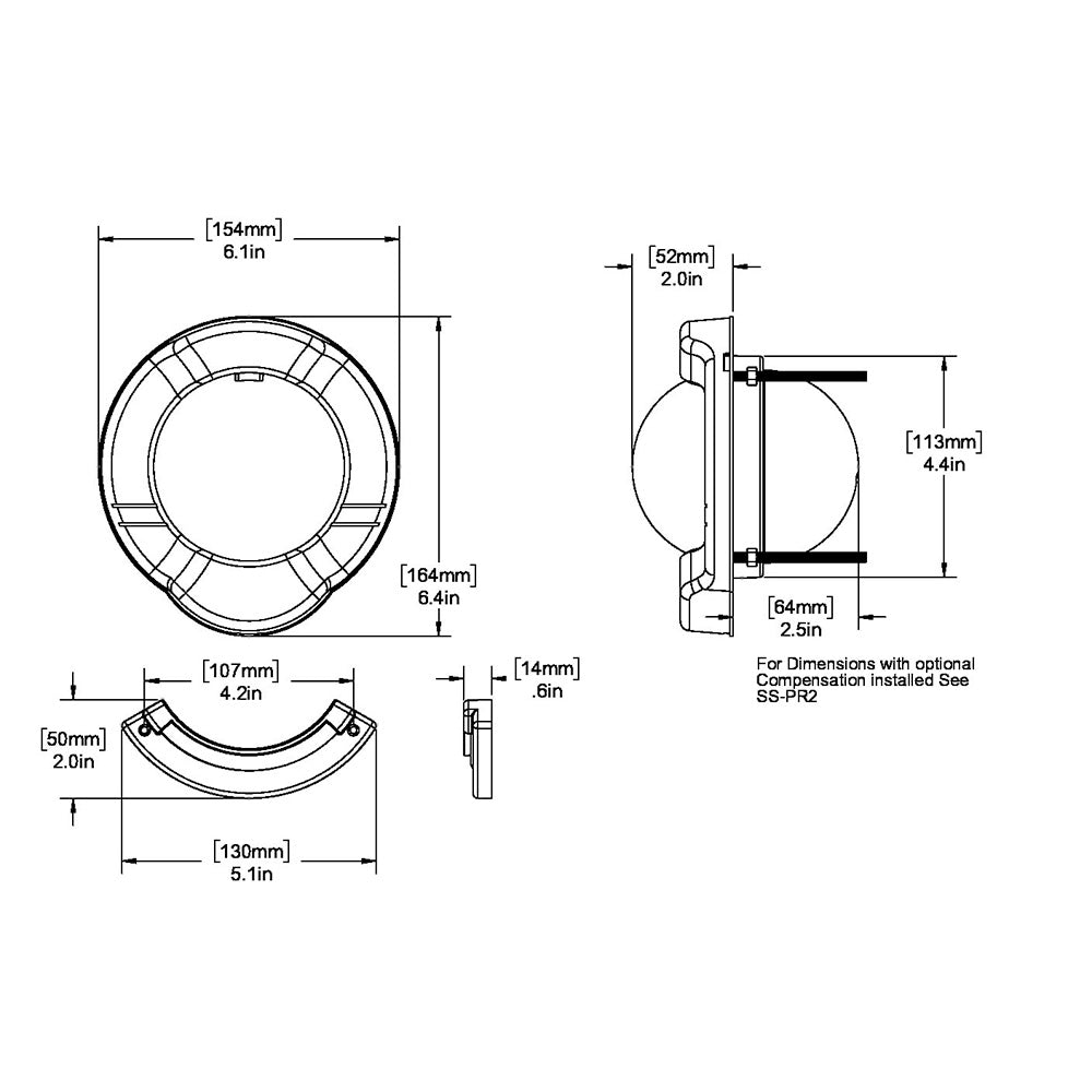 Ritchie SR-2 Venture Sail Boat Compass - Bulkhead Mount - Black [SR-2] - BuoyMart.com  Compasses Ritchie
