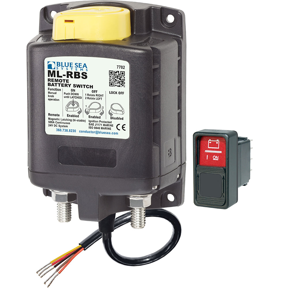 Blue Sea 7702 ML-Series Remote Battery Switch w/Manual Control 24V DC [7702] - BuoyMart.com  Battery Management Blue Sea Systems