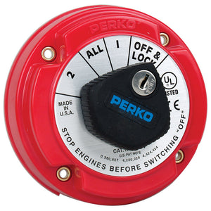 Perko 8504DP Medium Duty Battery Selector Switch w/Alternator Field Disconnect & Key Lock [8504DP] - BuoyMart.com  Battery Management Perko