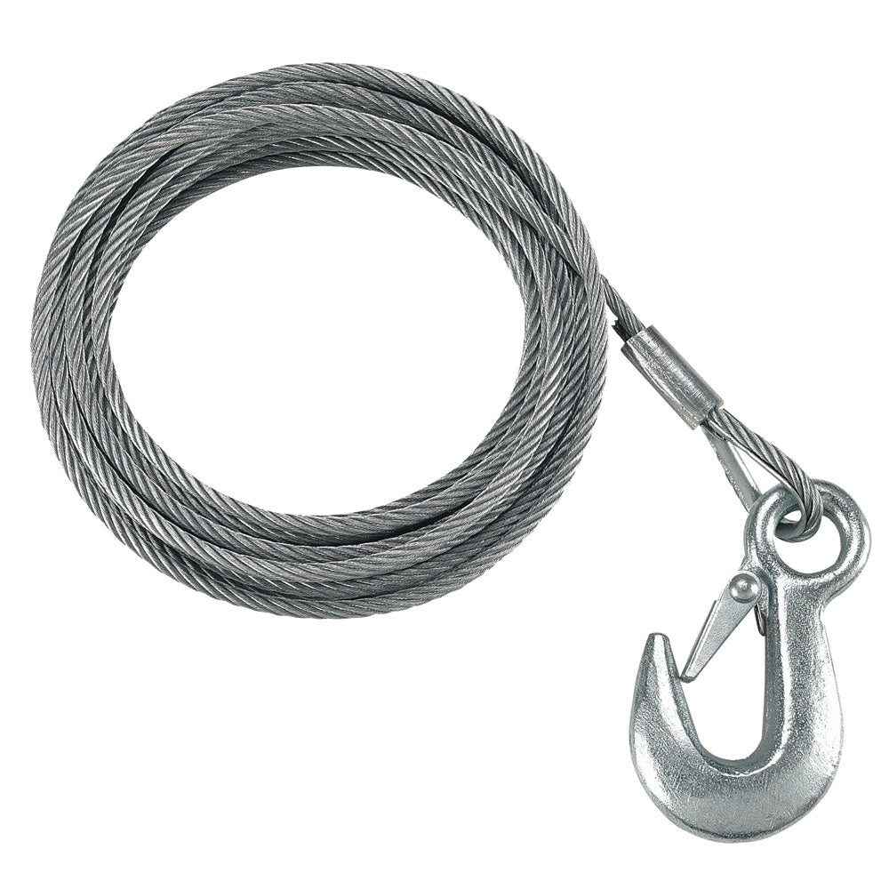 Fulton 7/32" x 50' Galvanized Winch Cable and Hook - 5,600 lbs. Breaking Strength [WC750 0100] - BuoyMart.com  Winch Straps & Cables Fulton