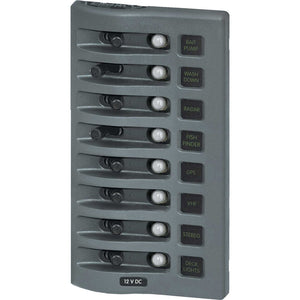 Blue Sea 4378 WeatherDeck Water Resistant Circuit Breaker Panel - 8 Position - Grey [4378] - BuoyMart.com  Electrical Panels Blue Sea Systems